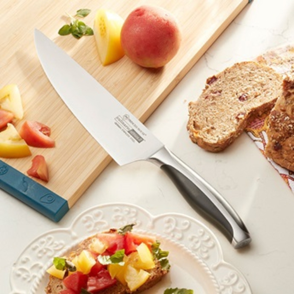 Princess House Stainless Steel Chef Knife with Silver Blade and Black Handle